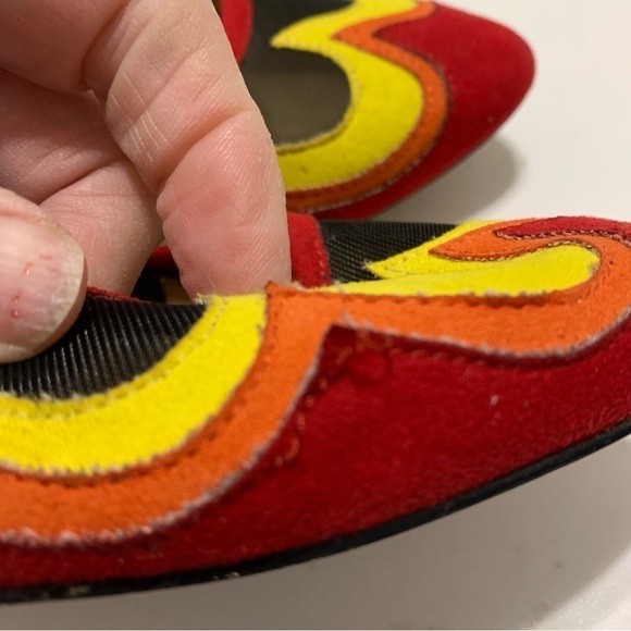 Katy Perry The Fuego Black And Red Flame Ballet Flats - Picture 9 of 10